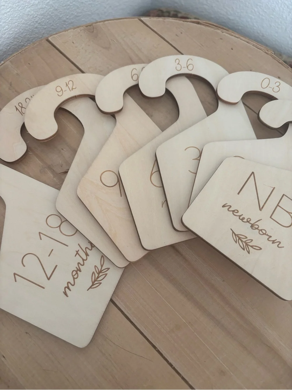 Wooden Baby Closet Dividers -Sizes12-18 Natural Beige NEW Final Sale